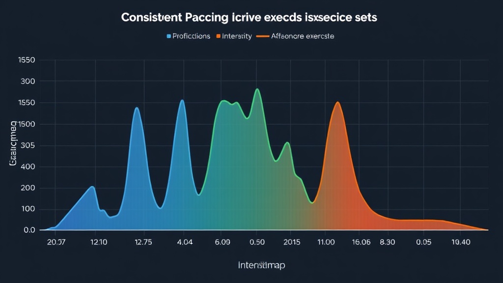 운동 세트별 일정한 페이스 유지를 보여주는 그래프 예시